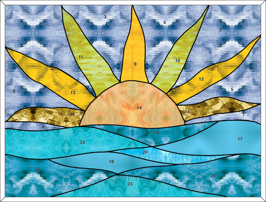 Simple Sunrise Stained Glass Pattern